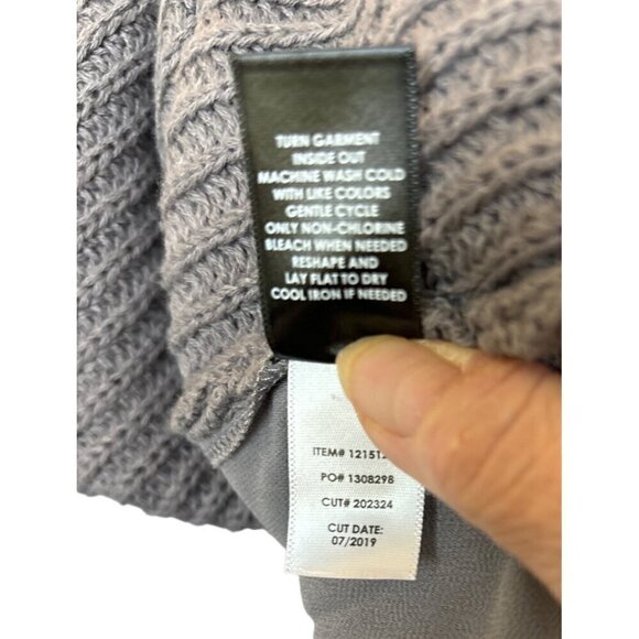 Torrid Sweater Gray Rib with Laced Detail in Back Women 1 Medium Cotton Blend - Picture 7 of 8